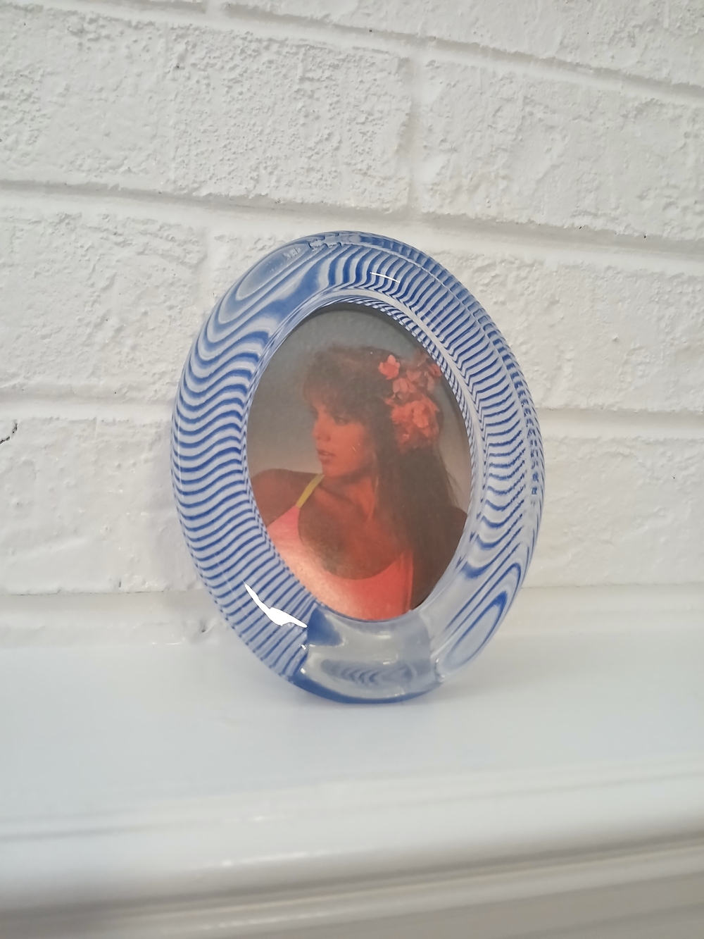 Mikasa Crystal Frame Oval Polished Portraits Collection 3" x 5" Image/Blue